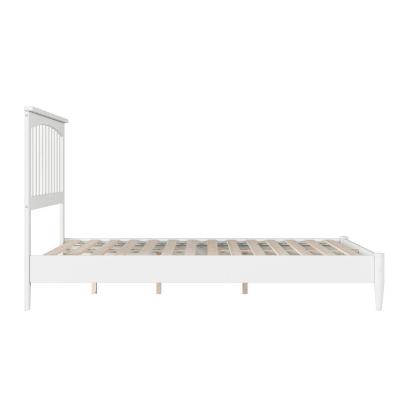 Low Profile Platform Bed - Solid Wood Bed Frame, Modern Minimalist Design, USB Charging Ports, Full, Queen, King Sizes