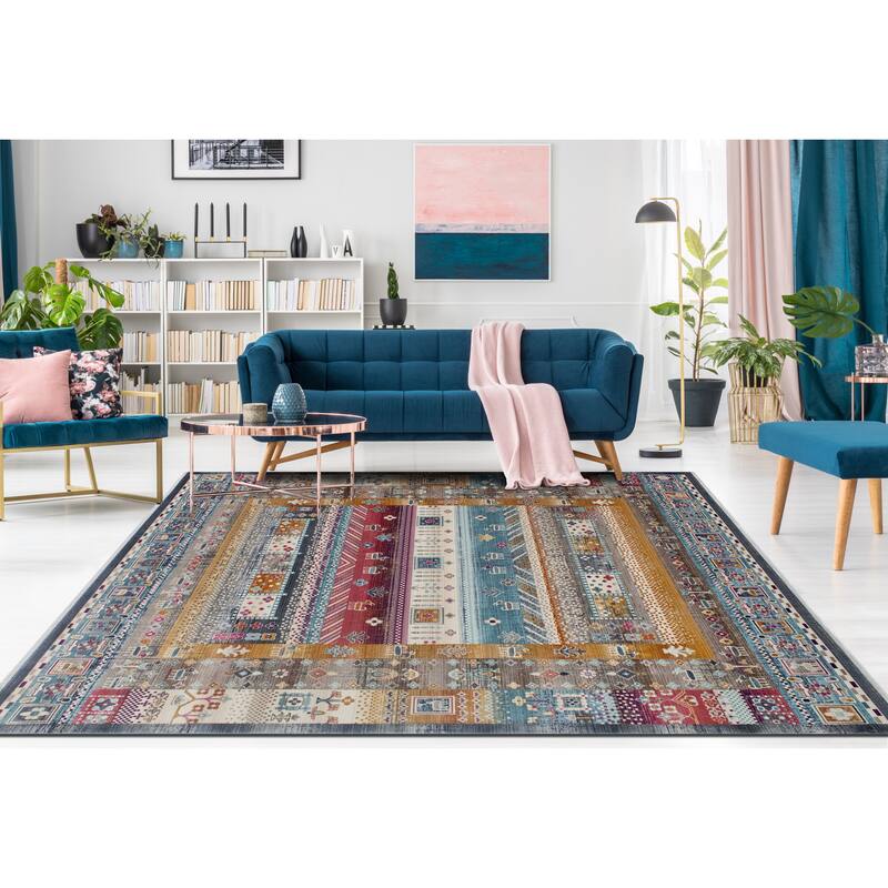 Noori Rug Latif Leslee Rug - 7'10" x 10'0" - Ivory/Blue