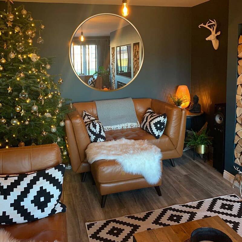 GDFStudio - Cressida Round Metal Ultra Slim Profile Decorative Wall Mirror with Distortion-Free Glass & Reinforced Mount