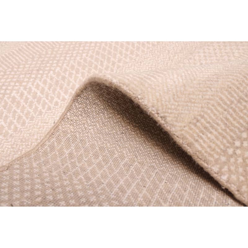 ECARPETGALLERY Hand-knotted Finest Silk Shadow Beige Silk, Wool Rug - 2'6 x 7'11