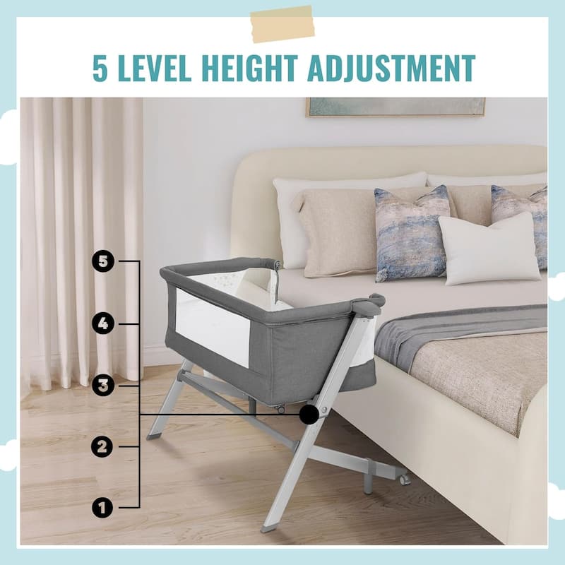 Dream On Me Skylar Bassinet in Grey