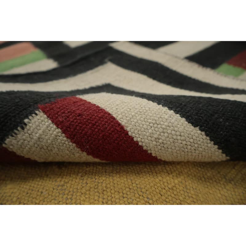 Hand Woven Oriental 100% Wool Carpet Southwestern Modern Multi-Colored Kilim Area Rug - 11' 7'' X 8' 10''