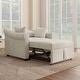 preview thumbnail 1 of 25, Chenille Accent Chair Convertible Sleeper Chair Adjustable Backrest Sofa Chair, 3 in 1 Chaise Lounges Chair Turns Into Chair Bed Beige