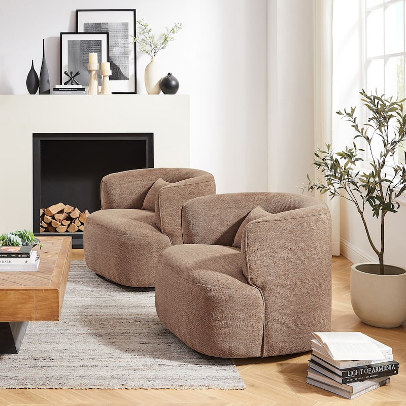 Art Leon Swivel Accent Barrel Chairs