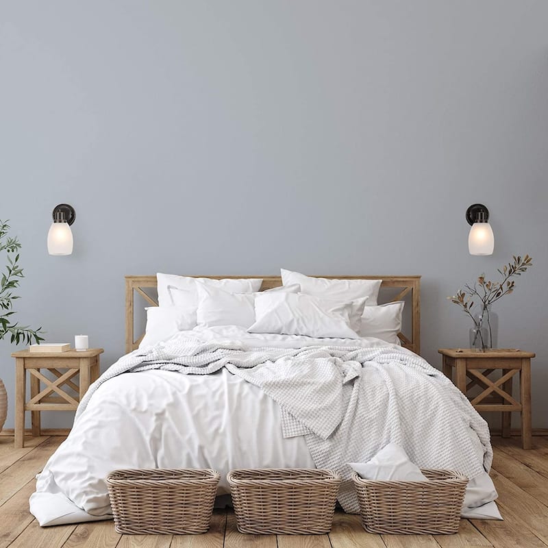 Indoor wall sconce with switch industrial glass