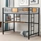 preview thumbnail 1 of 7, Contemporary, Elegant and Concise Twin Metal Loft Bed with Headboard and Footboard, Desk and Shelve,Black Black - Twin