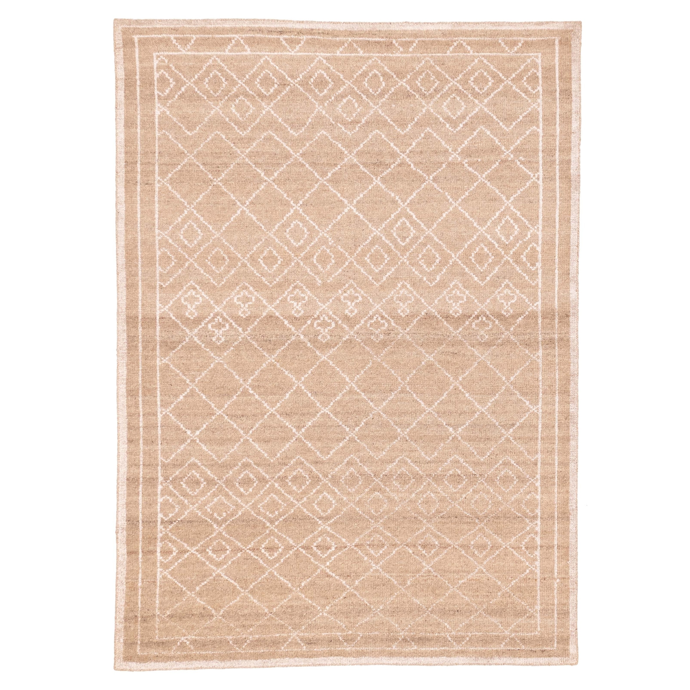 ECARPETGALLERY Hand-knotted Tangier Tan Silk, Wool Rug - 5'6 x 7'10