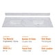 preview thumbnail 5 of 28, PROOX Bath Vanity Cultured Marble Counter Top Rectangle Porcelian Sink 61in. W x 21.5in. D - Double Sink