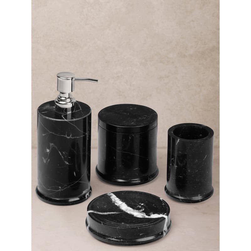 Marquina Marble Bath Accessories - Set of 4 - Set of 4