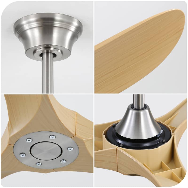 60" Smart Nickel ABS Ceiling Fan without Light, App/Remote Control