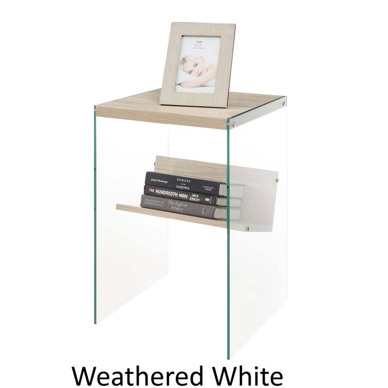 Convenience Concepts SoHo Glass End Table with Shelf