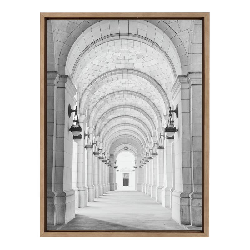 Kate and Laurel Sylvie Union Station Framed Canvas by Golie - 18x24 - Plastic - Gold