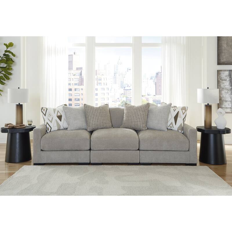 Signature Design by Ashley Aslan Court Gray 3-Piece Sofa Sectional - 109"W x 36"D x 42"H