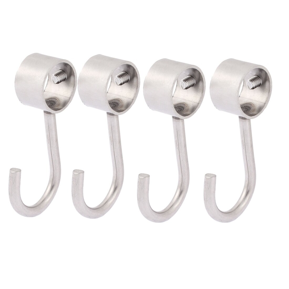 4pcs Wardrobe Bathroom 19mm Dia Rod Clothes Coat Towel Hooks Hangers Overstock 18349637