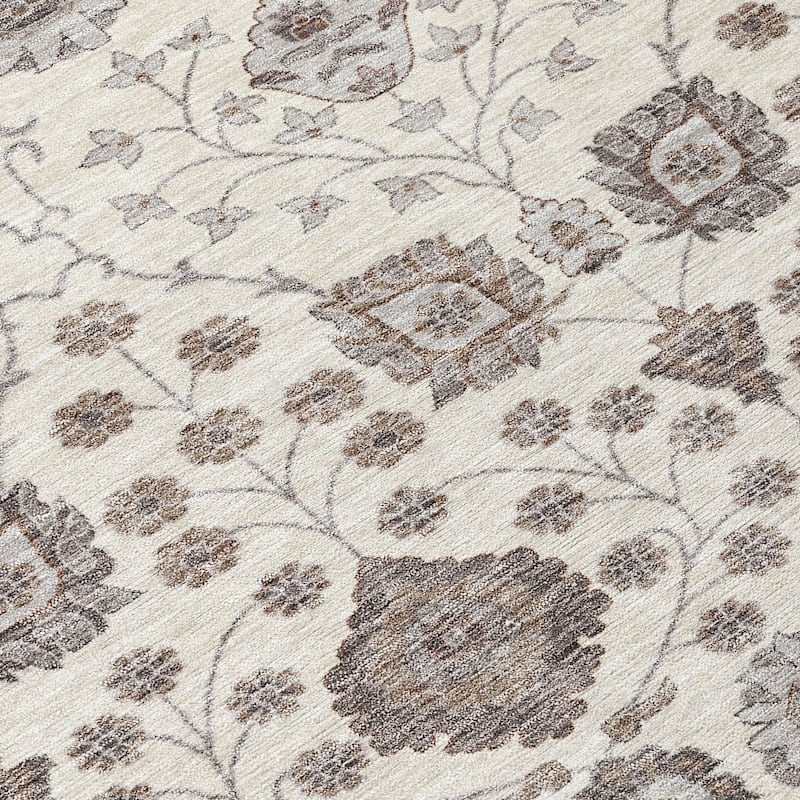 Machine Washable Indoor/ Outdoor Traditional Casual Chantille Rug