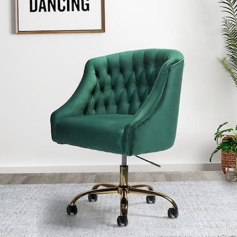 Lydia Swivel Height Adjustable Task Chair with Gold Base