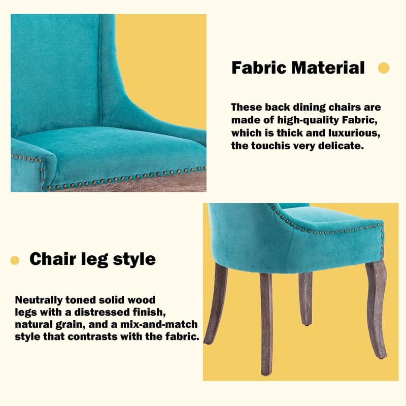 Thickened Side Dining Chair with Solid Wood Legs Set of 4