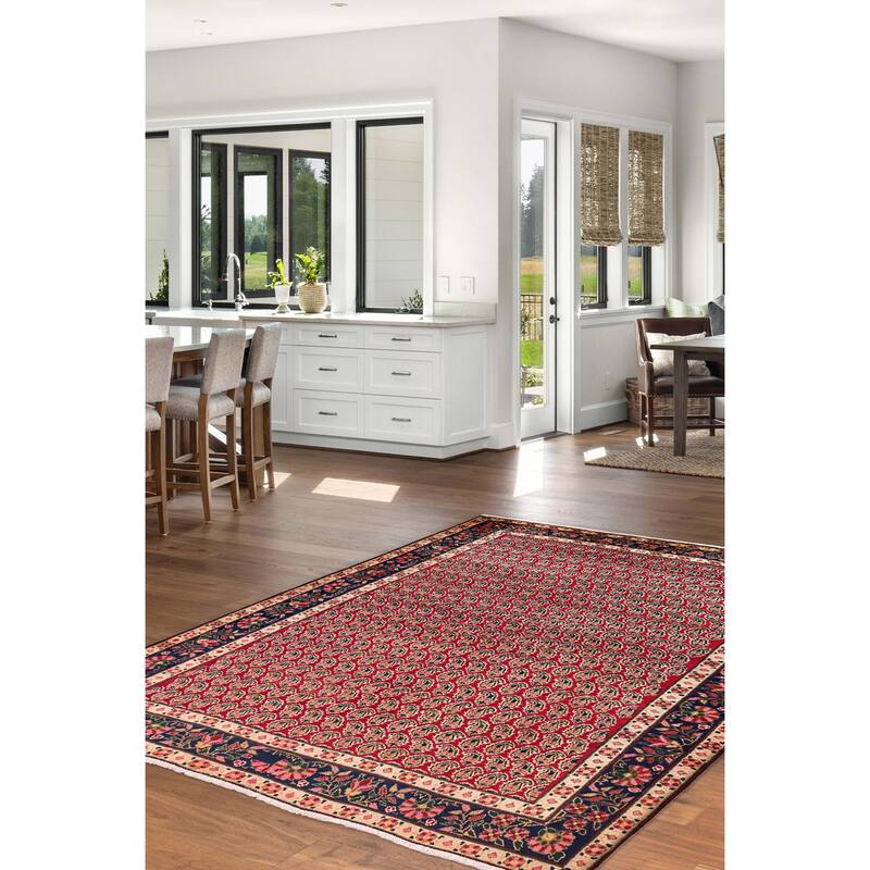 ECARPETGALLERY Hand-knotted Melis Vintage Red Wool Rug - 5'9 x 8'0