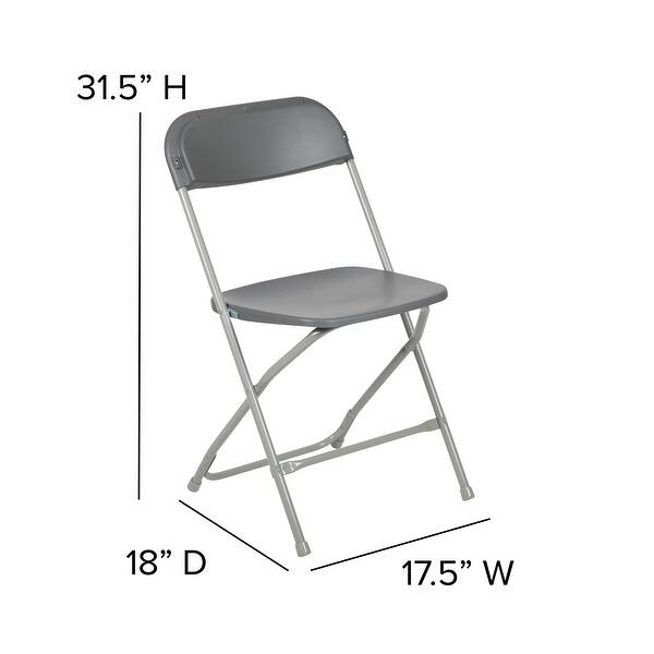 dimension image slide 5 of 7, 10 Pack 650 lb. Capacity Premium Plastic Folding Chair