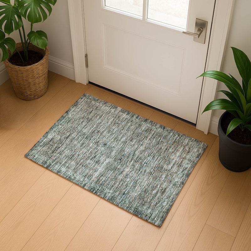 Premium Washable Super Soft Vintage Traditional Mayfield Rug - Teal - 1'8" x 2'6"
