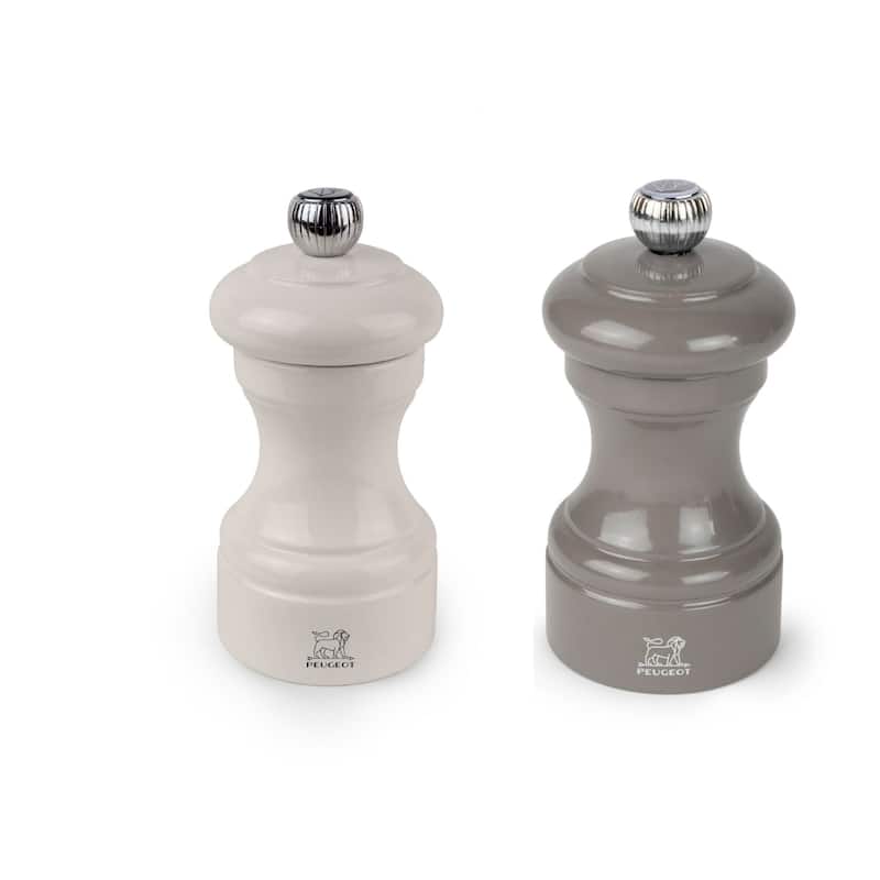 Peugeot Bistro Pepper and Salt Mill Set - 10cm - 4in. - Ivory and Smoked Grey