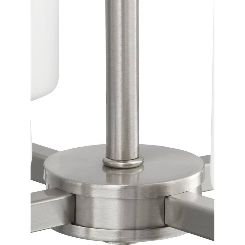 Vertex Collection Four-Light Brushed Nickel Contemporary Foyer Light - 15 in x 15 in x 28 in