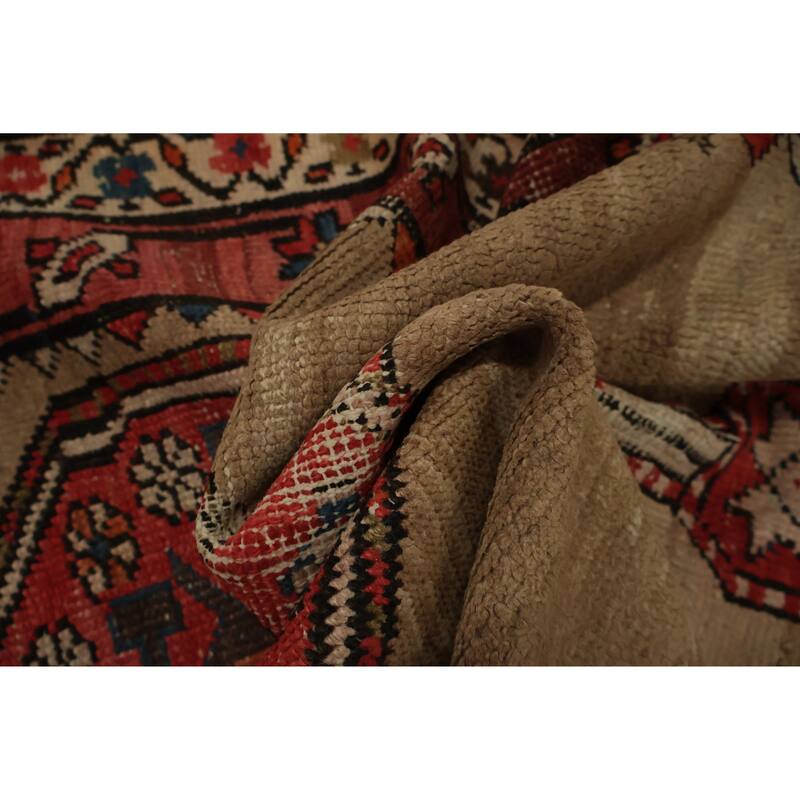 Hand Knotted Oriental 100% Wool Carpet Traditional Geometric Beige & Ivories Sarab Runner Rug - 12' 6'' X 2' 9''