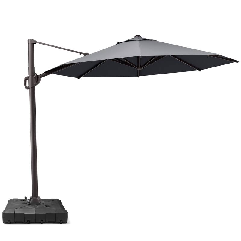 10ft Patio Cantilever Umbrella Adjustable Offset Umbrella with Weighted Base