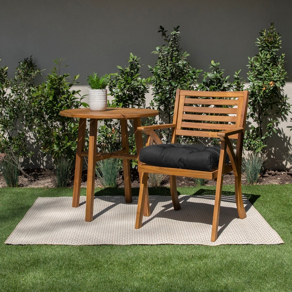 Sorra Home Sunbrella Tufted Chair Cushion Round U-Shaped Back 19 x 19 x 3"