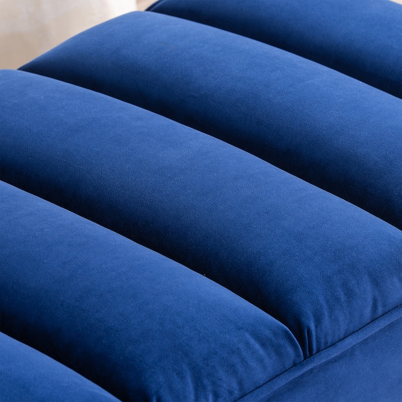 Metal Base Velvet Upholstered Bench for Bedroom Entryway
