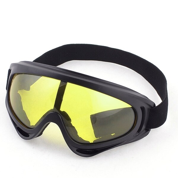 Full Frame Yellow Lens Ski Skate Eyewear Glasses Goggles Black