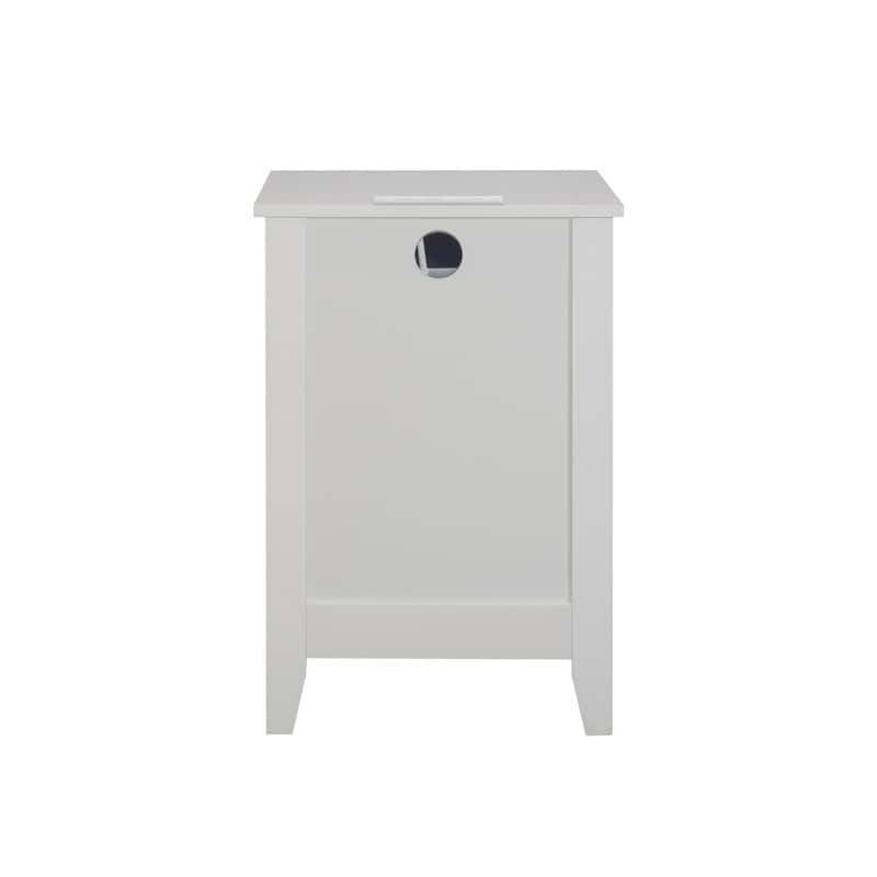 White 3 Drawer Nightstand with Charging Station and USB Ports & Power Outlets