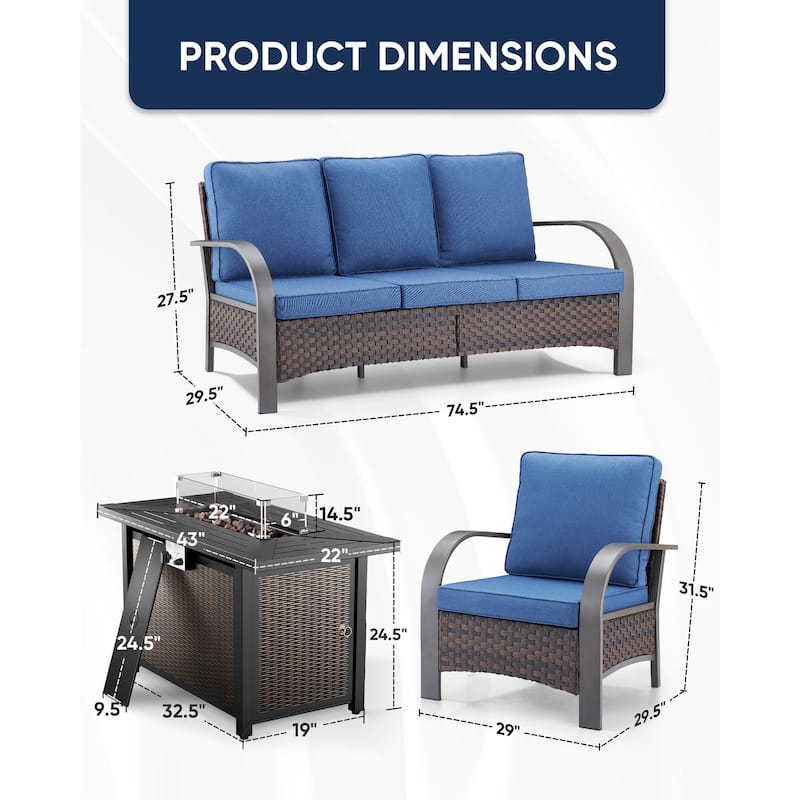 Pocassy Outdoor Patio Furniture Set