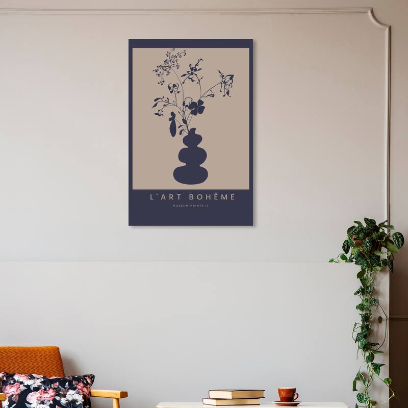 Wynwood Studio Canvas Floral and Botanical L Art Boheme Poster III Black and Taupe Modern & Contemporary Wall Art Canvas Print - 20 x 30