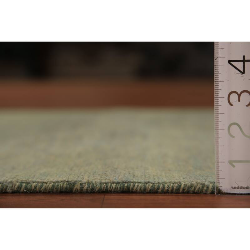 Green Gabbeh Modern Runner Rug Handmade Wool Carpet - 2'7" x 9'7"