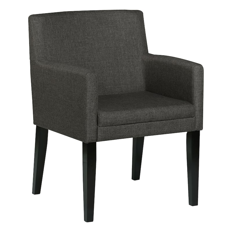 Houston Charcoal Grey and Black Upholstered Arm Chairs (Set of 2)