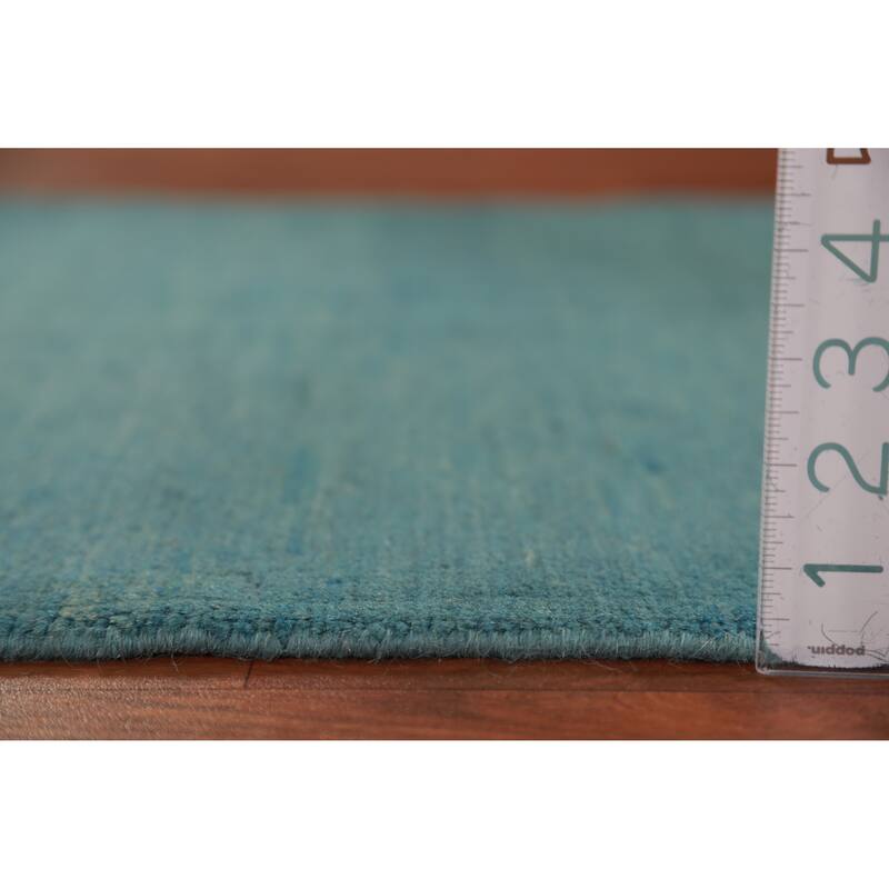 Modern Blue Gabbeh Oriental Accent Rug Handmade Wool Carpet - 2'8" x 4'1"