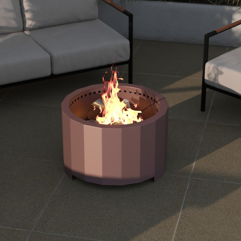 27" Outdoor Smokeless Wood Burning Portable Fire Pit