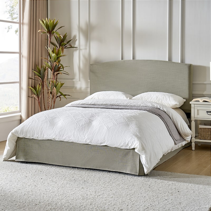 Knut Traditional 2 Piece Bedroom Upholstered Platform Bed with Washable Slipcover Set-QB by HULALA HOME