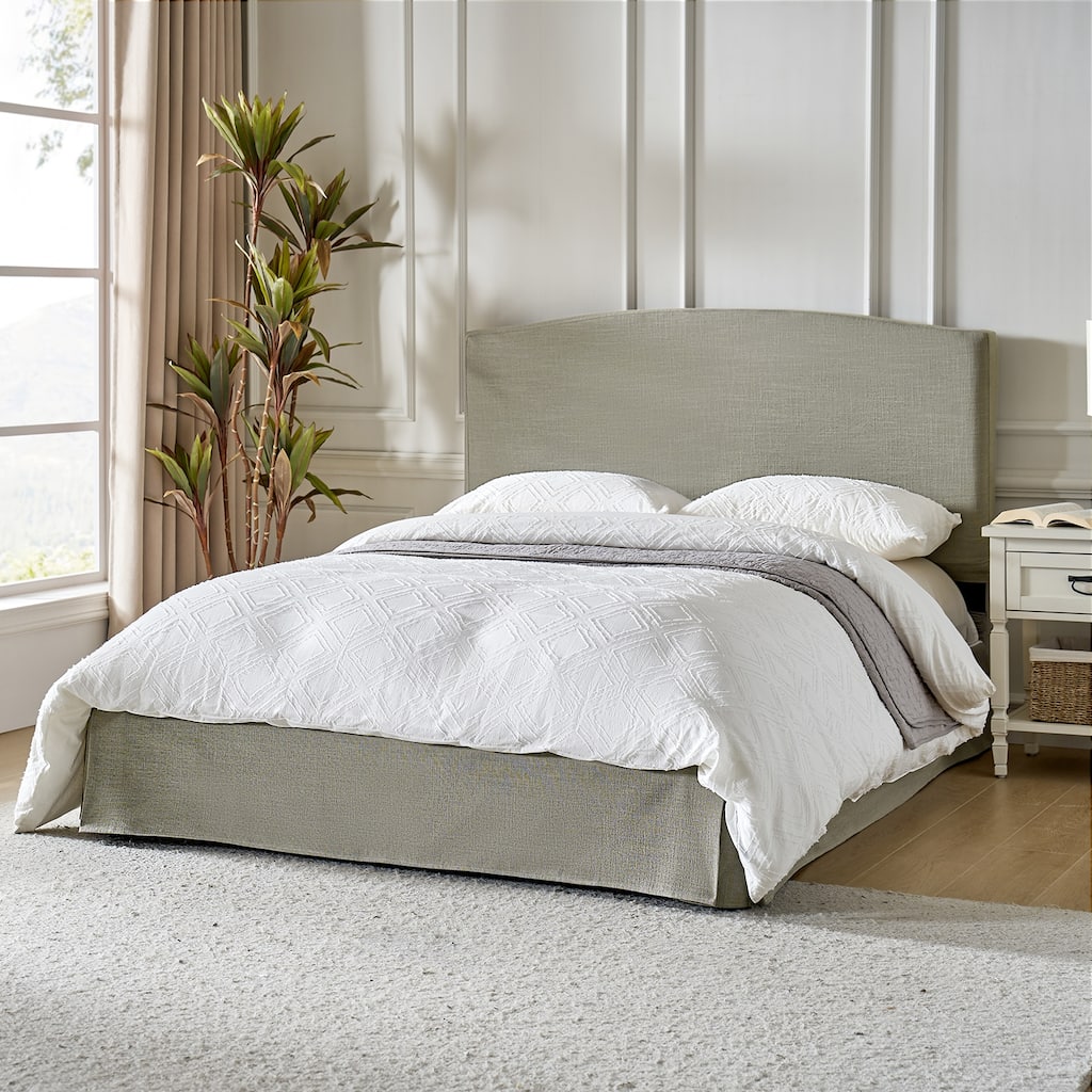 Knut Traditional 2 Piece Bedroom Upholstered Platform Bed with Washable Slipcover Set-QB by HULALA HOME