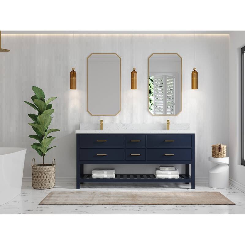 Willow Collections 72 in. W x 22 in. D Parker Double Sink Bathroom Vanity with Countertop