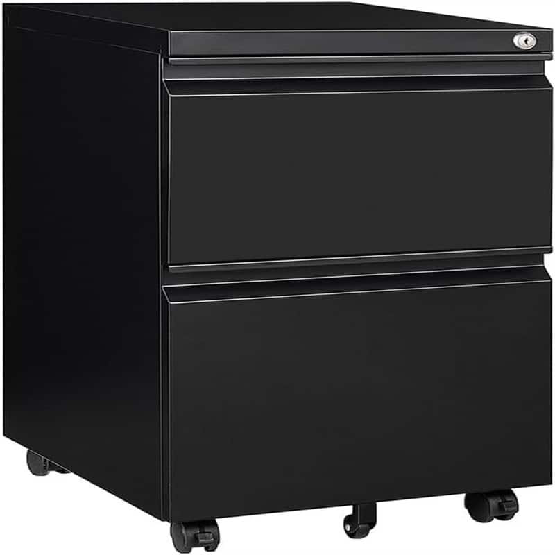 2-Drawer Mobile File Cabinet with Lock - 17"D x 24"W x 15"H