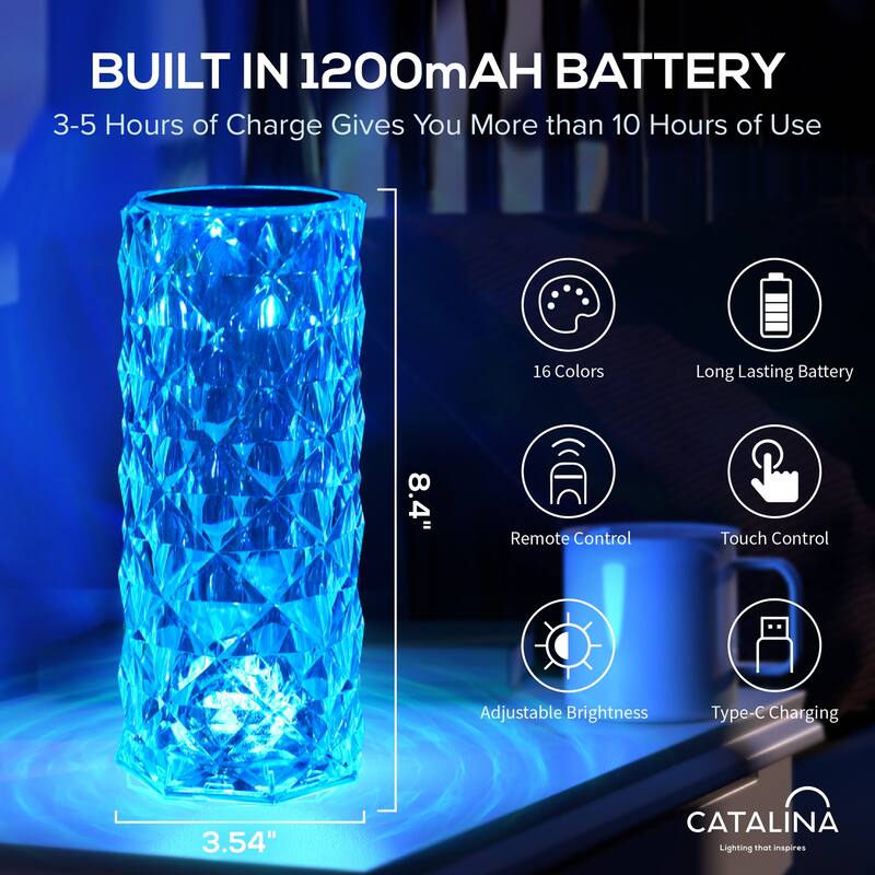 Catalina Prismatic Color-Changing Accent Lamp