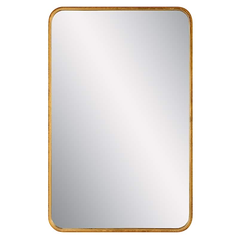 Copper Grove Gold Leaf Iron Rectangular Wall Mirror