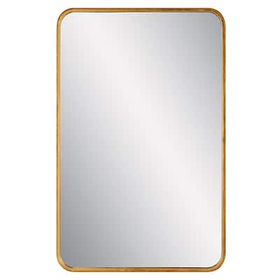 Copper Grove Gold Leaf Iron Rectangular Wall Mirror