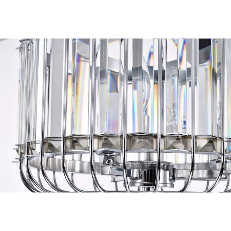 Ailen 52 Inch Chrome Finish Crystal Ceiling Fan with Remote - N/A