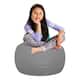 Kids Bean Bag Chair, Big Comfy Chair - Machine Washable Cover - 27 Inch Medium - Solid Gray