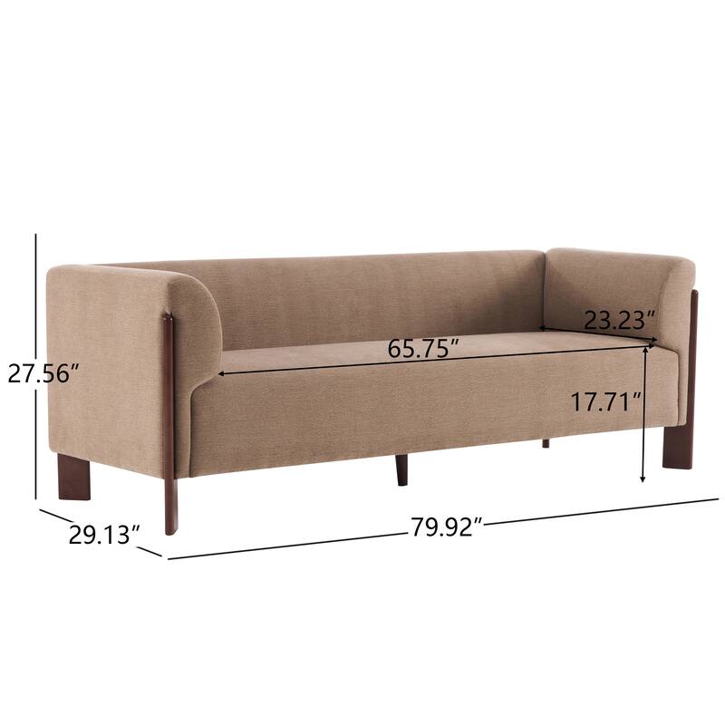 Christopher Knight Home Aurelian Birch Upholstered Tuxedo Sofa with Solid Wood Legs