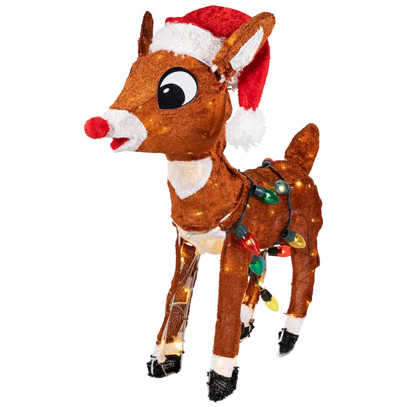 24" Lighted Rudolph String Lights Christmas Outdoor Yard Decoration - Brown