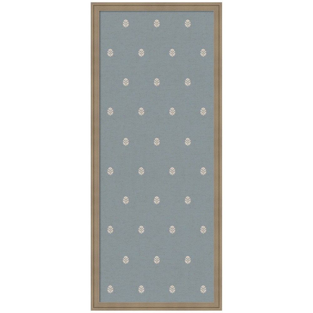 Kate and Laurel Pinboard Blue Botanical Block Print